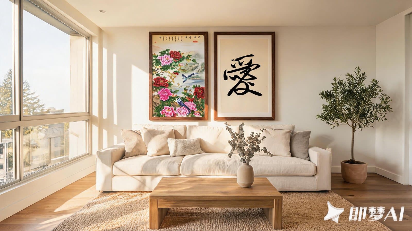 He Paints the Peonies. She Writes the Word for Love. One Wall. One Family.